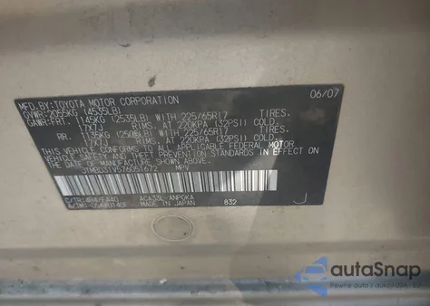 2007 Toyota Rav4 Limited from USA, damaged, VIN JTMBD31V576051672